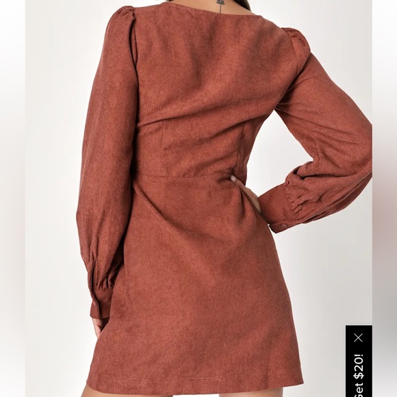 Elegant Rust Button-Up Dress - Picture 3 of 5